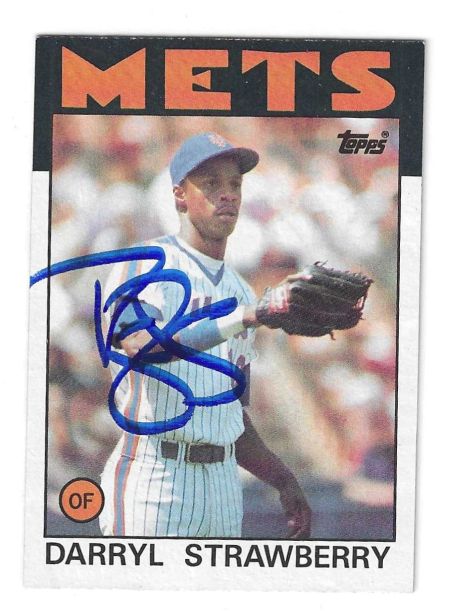 Autographed 1986 Topps DARRYL STRAWBERRY New York Mets card #80