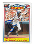 Autographed 1986 Topps Glossy All-Star DARRYL STRAWBERRY New York Mets card #19