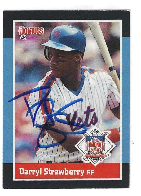 Autographed 1988 Donruss All-Stars DARRYL STRAWBERRY New York Mets card #34
