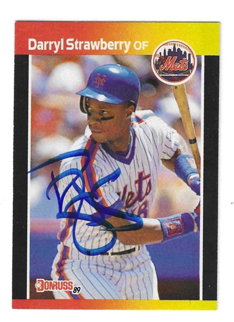 Autographed 1989 Donruss DARRYL STRAWBERRY New York Mets card #147