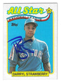 Autographed 1989 Topps DARRYL STRAWBERRY New York Mets card #390