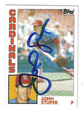 Autographed JOHN STUPER  St. Louis Cardinals 1984 Topps Card