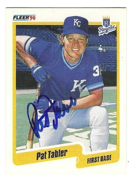Autographed PAT TABLER Kansas City Royals 1990 Fleer Card