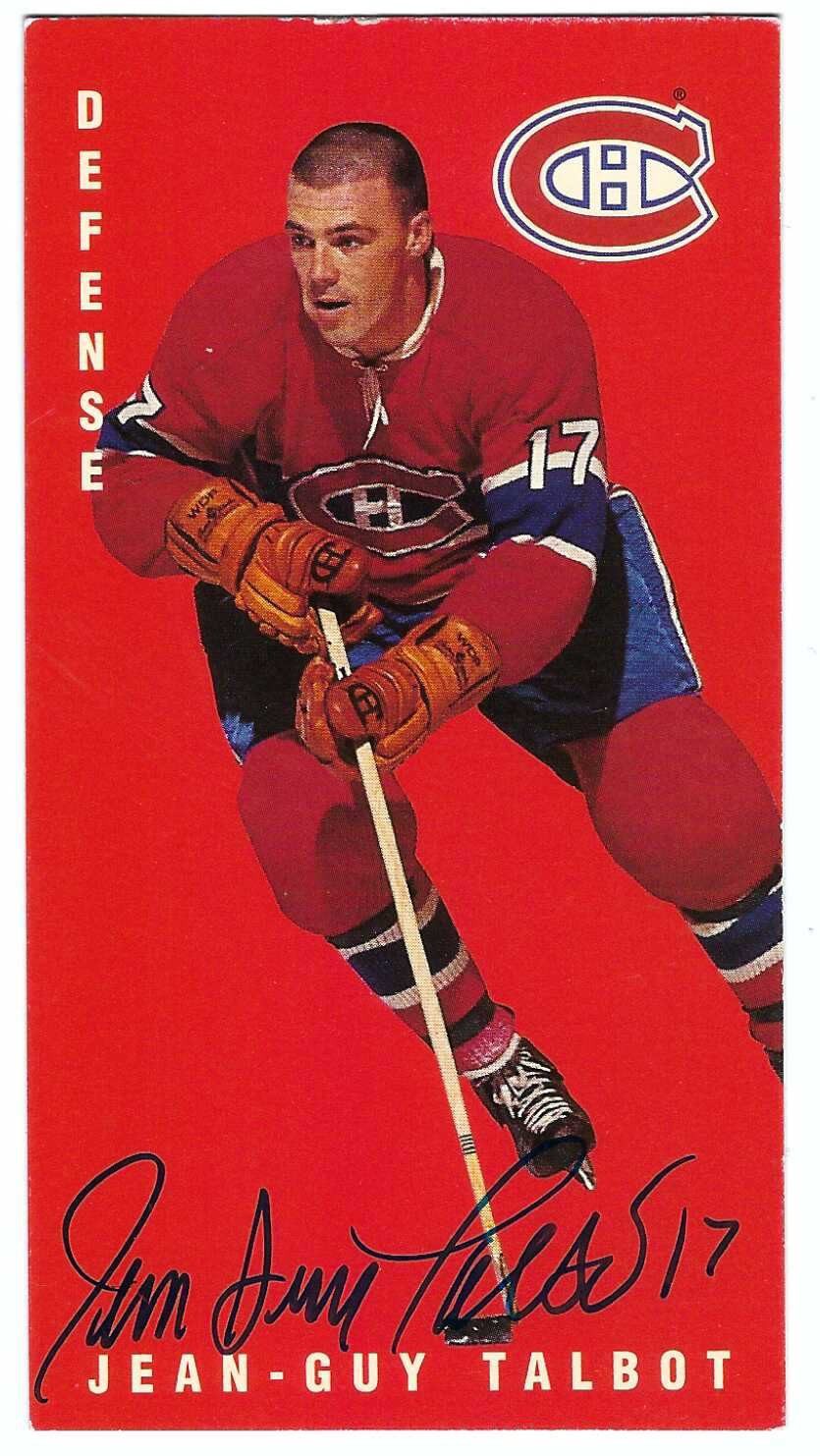 Signed 1994 Parkhurst Tall Boy Jean -Guy Talbot Card #76 Montreal Candiens - COA