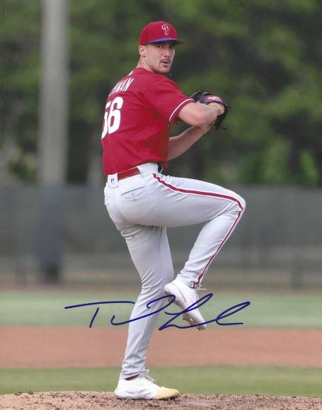 AUTOGRAPHED TAYLOR LEHMAN 8X10 Philadelphia Phillies Photo