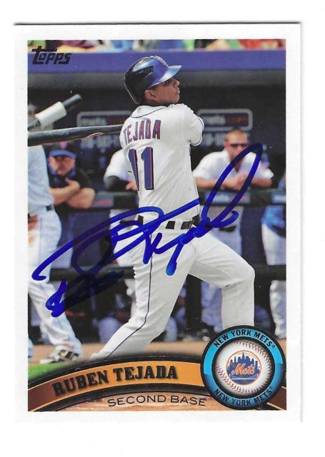 Autographed RUBEN TEJEDA New York Mets 2011 Topps Card