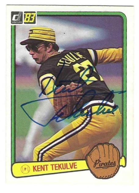 Autographed KENT TEKULVE Pittsburgh Pirates 1983 Donruss Card