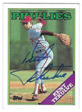 Autographed KENT TEKULVE Philadelphia Phillies 1988 Topps Card