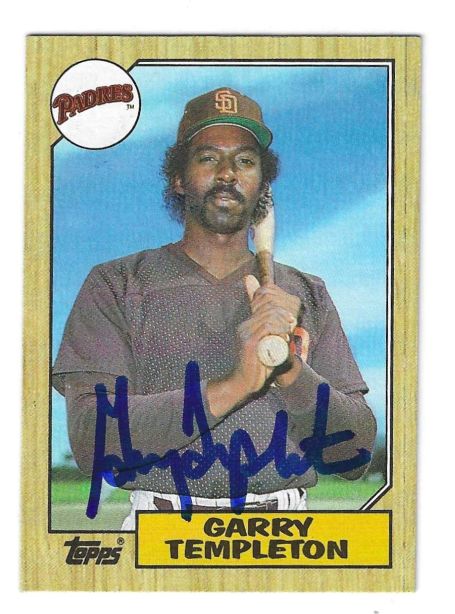 Autographed GARRY TEMPLETON San Diego Padres 1987 Topps Card