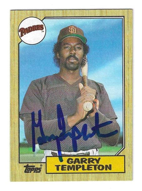 Autographed GARRY TEMPLETON San Diego Padres 1987 Topps Card