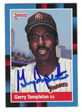 Autographed GARRY TEMPLETON San Diego Padres 1988 Donruss Card
