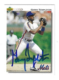 Autographed GARRY TEMPLETON New York Mets 1992 Upper Deck Card