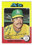 Autographed GENE TENACE Oakland A's 1975 Topps Card