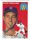 Autographed  WAYNE TERWILLIGER Washington Senators 1954 Topps Archive card