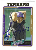Autographed LUIS TERRERO Arizona Diamondbacks 2005 Topps Card