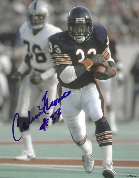 Autographed CALVIN THOMAS 8X10 Chicago Bears Photo