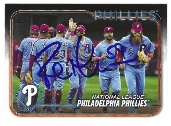Autographed ROB THOMSON Philadelphia Phillies 2024 Topps Card