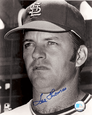 AUTOGRAPHED LEE THOMAS 8x10 St. Louis Cardinals photo