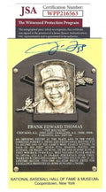 Autographed Frank Thomas Hall of Fame Gold Plaque Postcard JSA