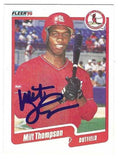 Autographed MILT THOMPSON St. Louis Cardinals 1990 Fleer Card