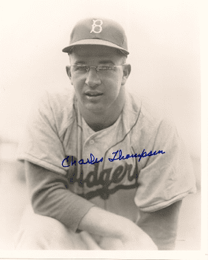AUTOGRAPHED CHARLES THOMPSON 8x10 Brooklyn Dodgers photo