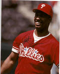 AUTOGRAPHED  MILT THOMPSON photo  Philadelphia Phillies