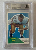 Autographed RON MIX Los Angeles Chargers 1960 Fleer Rookie Card #118 BAS Beckett Slabbed