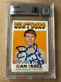 Autographed DAN ISSEL Kentucky Colonels 1971-72  Topps Card #200 BAS Beckett Slabbed Grade 10