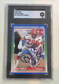 Autographed 1990 Score Bill Fralic Atlanta Falcons Card #7 SGC Slabbed