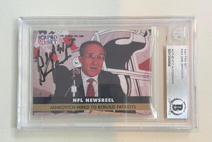 Autographed 1991 Pro Set Sam Jankovich Card #344 BAS Beckett Slabbed