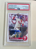 Autographed 2024 BRYSON STOTT Philadelphia Phillies Topps Archives BL Card #29 Beckett Slabbed