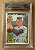 Signed JIM McGLOTHLIN Angels 1967 Topps Card #19 Beckett BAS