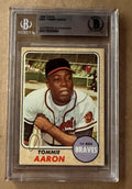 Signed TOMMIE AARON Atlanta Braves 1968 Topps Card #394 Beckett BAS