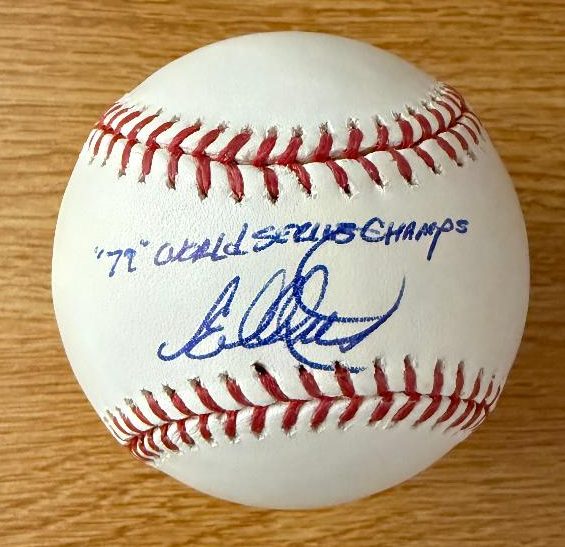 Autographed ED OTT Pirates "79 World Series Champs" Official Major League Baseball