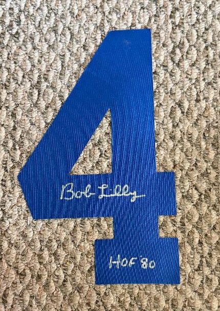 Autographed Bob Lilly Dallas Cowboys Blue Jersey Number 4