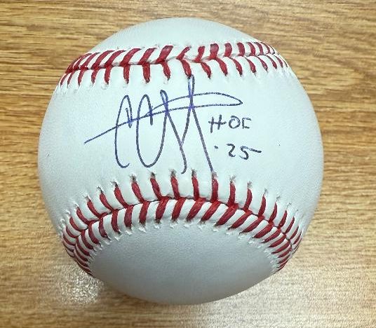 Autographed C.C. SABATHIA HOF 2025 Official Rawlings Major League Baseball Beckett Witnessed