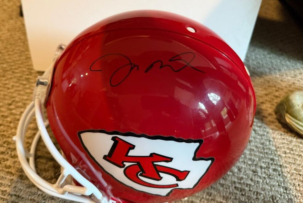 Signed JOE MONTANA Kansas City Chiefs Full-Size Replica Football Helmet Upper Deck