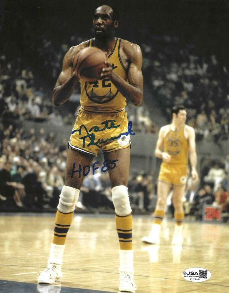 Autographed NATE THURMOND "HOF 85" 8X10 GOLDEN STATE WARRIORS photo JSA