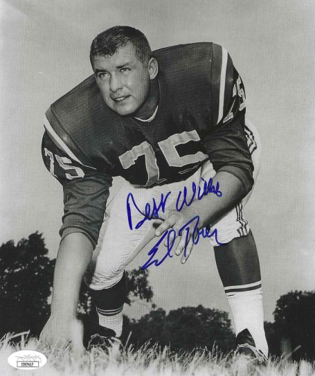 AUTOGRAPHED ED TONER Boston Patriots 8x10 photo JSA
