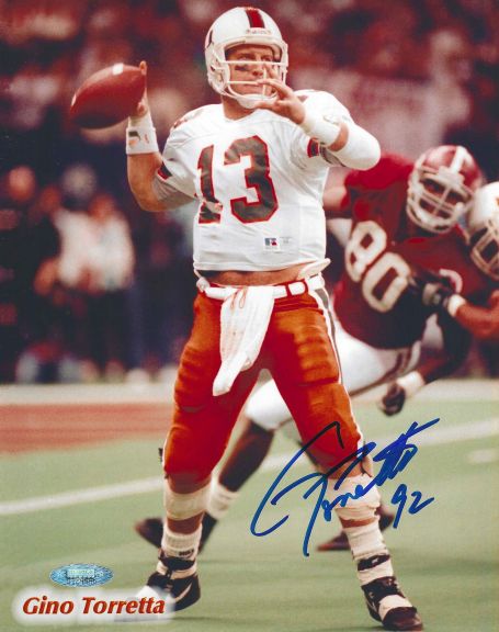 Autographed GINO TORRETTA 8X10 Miami Hurricanes Photo