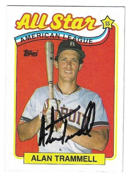 Autographed ALAN TRAMMELL Detroit Tigers 1988 Topps Card