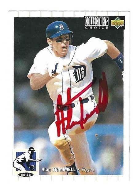 Autographed ALAN TRAMMELL Detroit Tigers 1994 Upper Deck Collectors Choice Card