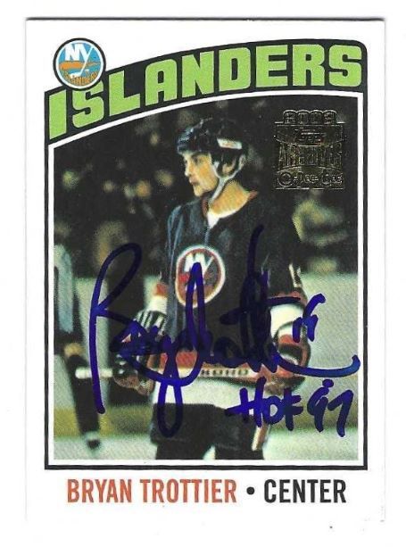 Autographed BRYAN TROTTIER New York Islanders 2001-02 Topps/O-Pee-Chee Archives Card