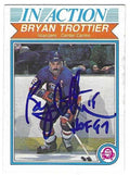 Autographed BRYAN TROTTIER "HOF 97" New York Islanders 1982-83 O-Pee-Chee Card