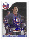 Autographed BRYAN TROTTIER "HOF 97" New York Islanders 1985-86 Topps Card
