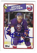 Autographed BRYAN TROTTIER "HOF 97" New York Islanders 1988-89 Topps Card