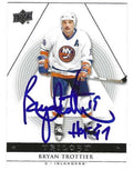 Autographed BRYAN TROTTIER "HOF 97" New York Islanders 2013-14 Upper Deck Trilogy Card
