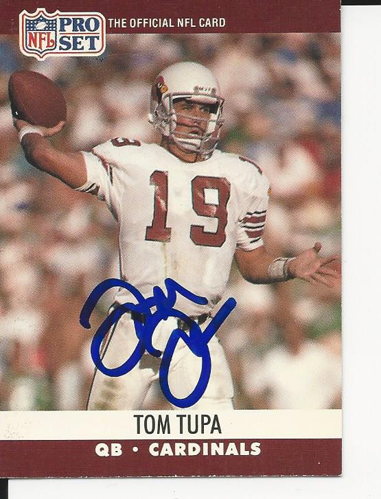 Autographed 1990 Pro Set Tom Tupa Football card