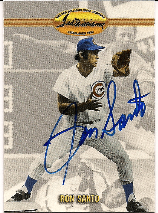 Autgraphed RON SANTO 1993 Ted Willams card