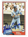 Autographed MIKE TYSON Chicago Cubs 1981 Topps Card